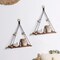 2 Pack Wooden Wall Hanging Shelves - Macrame Hanging Plant Shelf Boho (Black)
